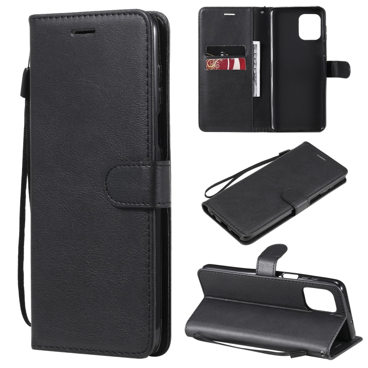 For Motorola Edge S 4G Solid Color Horizontal Flip Protective Leather Case with Holder & Card Slots & Wallet & Photo Frame & Lanyard