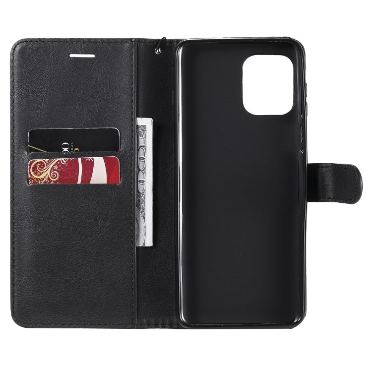 For Motorola Edge S 4G Solid Color Horizontal Flip Protective Leather Case with Holder & Card Slots & Wallet & Photo Frame & Lanyard