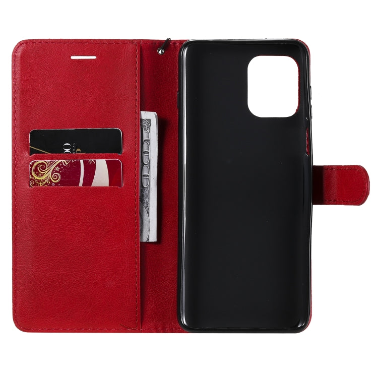 For Motorola Edge S 4G Solid Color Horizontal Flip Protective Leather Case with Holder & Card Slots & Wallet & Photo Frame & Lanyard