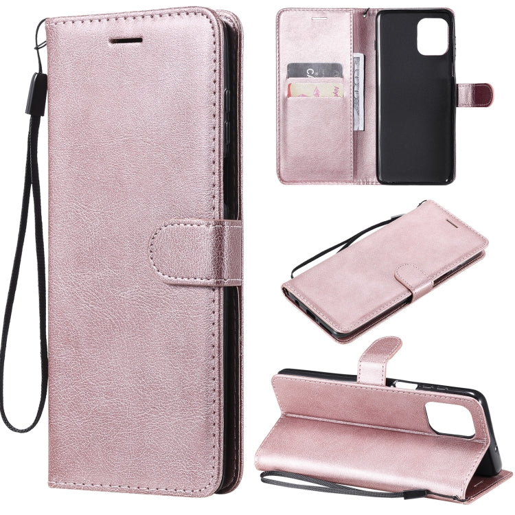 For Motorola Edge S 4G Solid Color Horizontal Flip Protective Leather Case with Holder & Card Slots & Wallet & Photo Frame & Lanyard