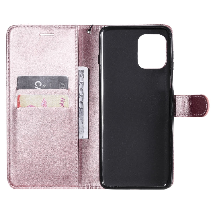 For Motorola Edge S 4G Solid Color Horizontal Flip Protective Leather Case with Holder & Card Slots & Wallet & Photo Frame & Lanyard