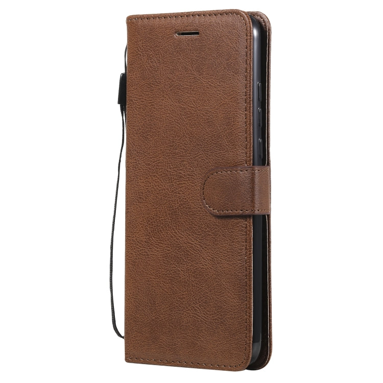 For Motorola Moto G Play 2021 Solid Color Horizontal Flip Protective Leather Case with Holder & Card Slots & Wallet & Photo Frame & Lanyard