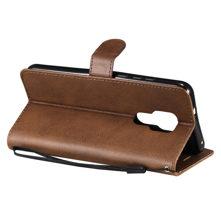 For Motorola Moto G Play 2021 Solid Color Horizontal Flip Protective Leather Case with Holder & Card Slots & Wallet & Photo Frame & Lanyard