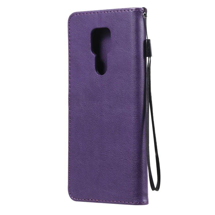 For Motorola Moto G Play 2021 Solid Color Horizontal Flip Protective Leather Case with Holder & Card Slots & Wallet & Photo Frame & Lanyard
