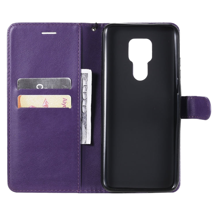 For Motorola Moto G Play 2021 Solid Color Horizontal Flip Protective Leather Case with Holder & Card Slots & Wallet & Photo Frame & Lanyard