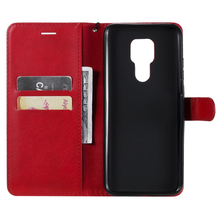 For Motorola Moto G Play 2021 Solid Color Horizontal Flip Protective Leather Case with Holder & Card Slots & Wallet & Photo Frame & Lanyard
