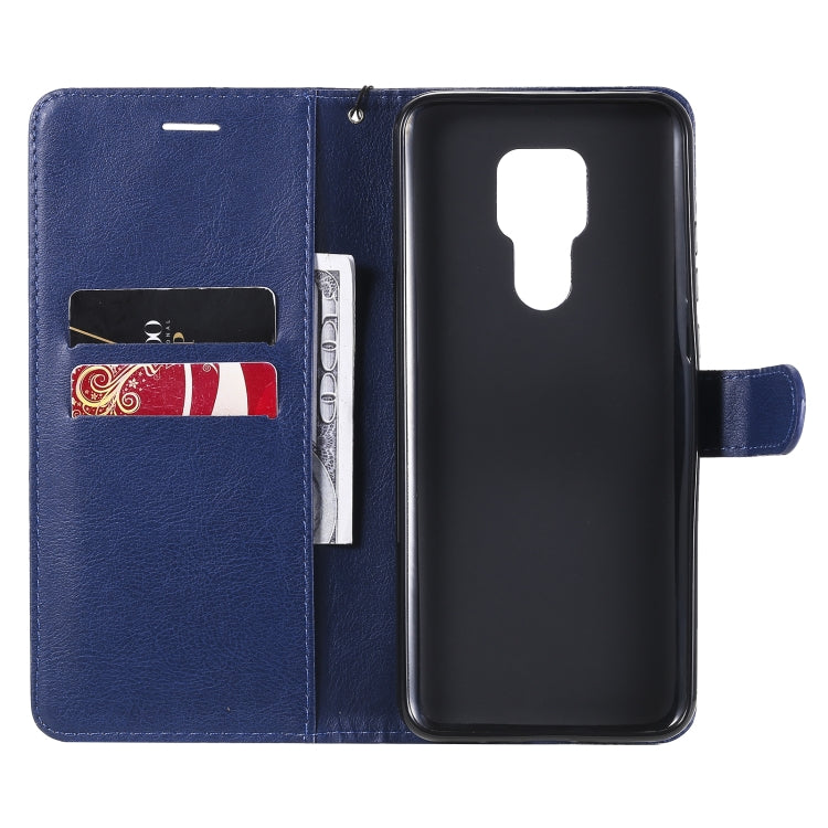 For Motorola Moto G Play 2021 Solid Color Horizontal Flip Protective Leather Case with Holder & Card Slots & Wallet & Photo Frame & Lanyard