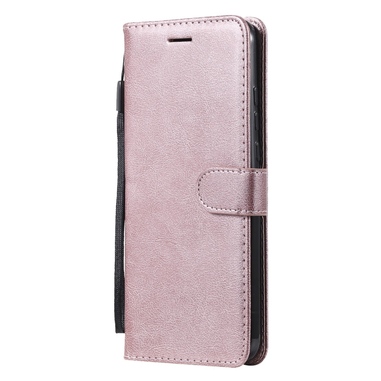 For Motorola Moto G Play 2021 Solid Color Horizontal Flip Protective Leather Case with Holder & Card Slots & Wallet & Photo Frame & Lanyard
