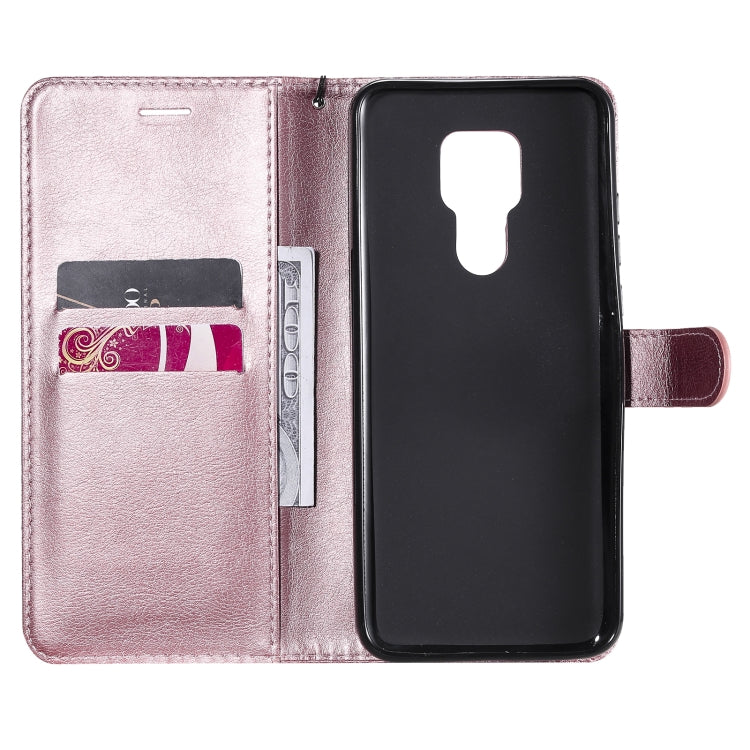 For Motorola Moto G Play 2021 Solid Color Horizontal Flip Protective Leather Case with Holder & Card Slots & Wallet & Photo Frame & Lanyard
