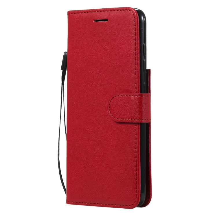 For Samsung Galaxy S21 FE Solid Color Horizontal Flip Protective Leather Case with Holder & Card Slots & Wallet & Photo Frame & Lanyard