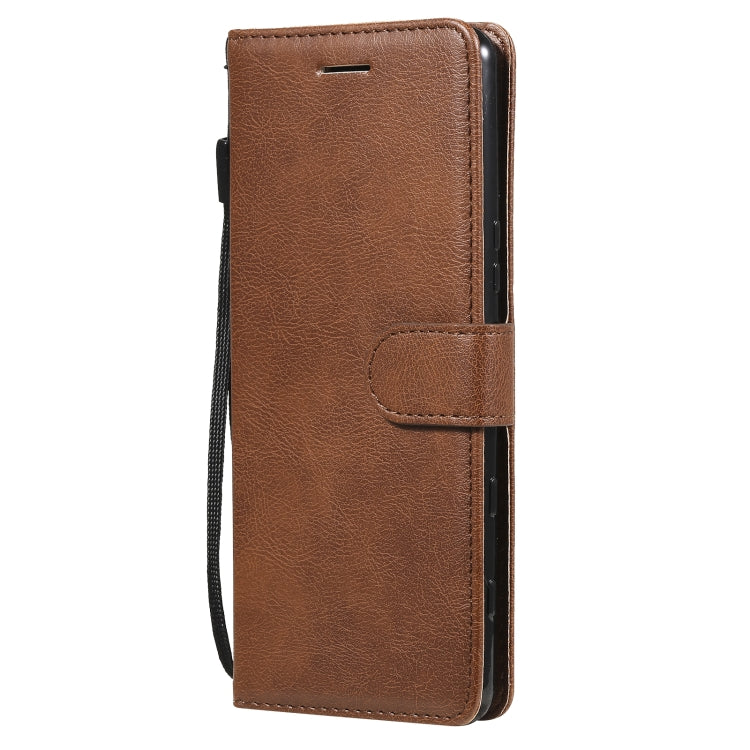 For Sony Xperia 5 III Solid Color Horizontal Flip Protective Leather Case with Holder & Card Slots & Wallet & Photo Frame & Lanyard