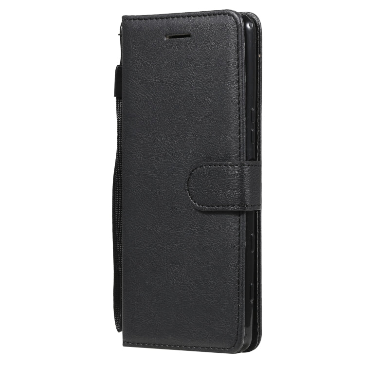For Sony Xperia 5 III Solid Color Horizontal Flip Protective Leather Case with Holder & Card Slots & Wallet & Photo Frame & Lanyard