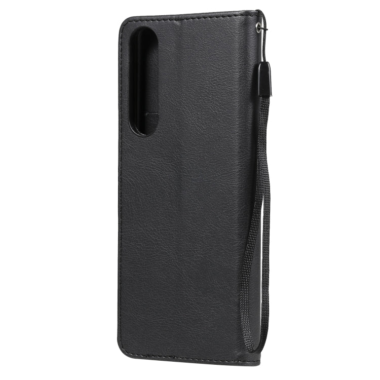 For Sony Xperia 5 III Solid Color Horizontal Flip Protective Leather Case with Holder & Card Slots & Wallet & Photo Frame & Lanyard