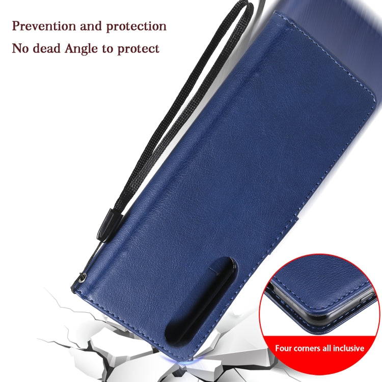 For Sony Xperia 5 III Solid Color Horizontal Flip Protective Leather Case with Holder & Card Slots & Wallet & Photo Frame & Lanyard
