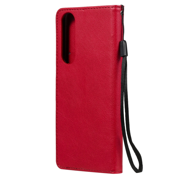 For Sony Xperia 5 III Solid Color Horizontal Flip Protective Leather Case with Holder & Card Slots & Wallet & Photo Frame & Lanyard