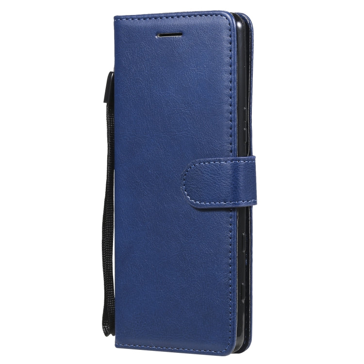 For Sony Xperia 5 III Solid Color Horizontal Flip Protective Leather Case with Holder & Card Slots & Wallet & Photo Frame & Lanyard