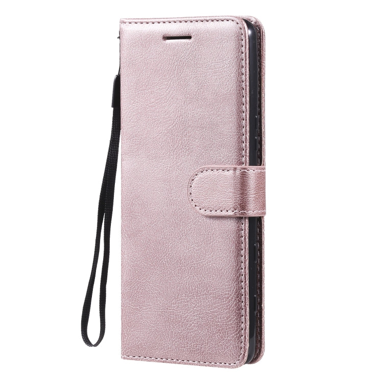 For Sony Xperia 5 III Solid Color Horizontal Flip Protective Leather Case with Holder & Card Slots & Wallet & Photo Frame & Lanyard
