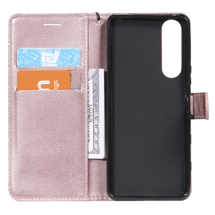 For Sony Xperia 5 III Solid Color Horizontal Flip Protective Leather Case with Holder & Card Slots & Wallet & Photo Frame & Lanyard