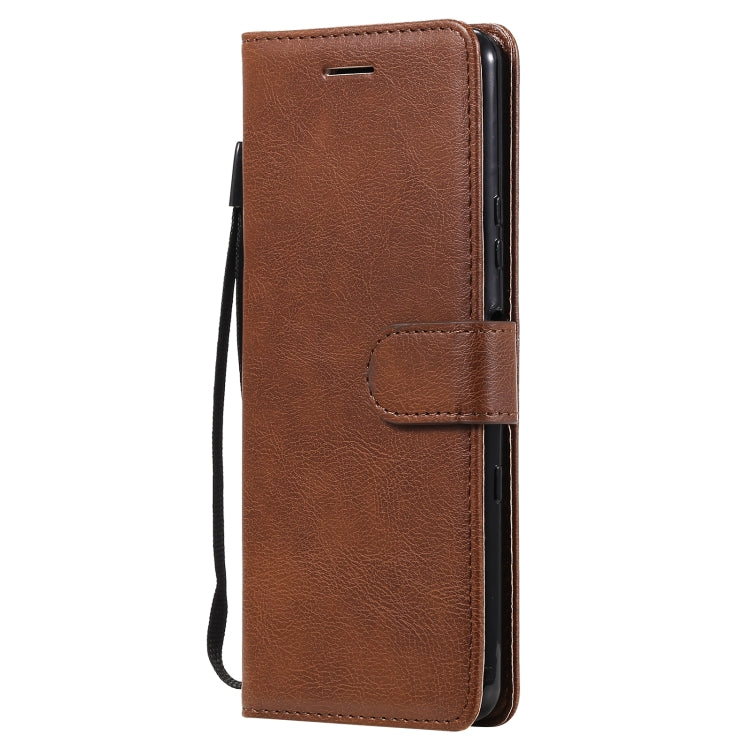 For Sony Xperia 10 III Solid Color Horizontal Flip Protective Leather Case with Holder & Card Slots & Wallet & Photo Frame & Lanyard