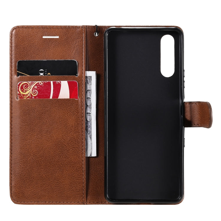 For Sony Xperia 10 III Solid Color Horizontal Flip Protective Leather Case with Holder & Card Slots & Wallet & Photo Frame & Lanyard