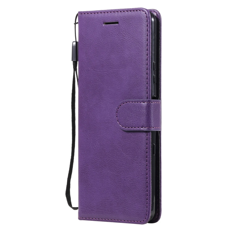 For Sony Xperia 10 III Solid Color Horizontal Flip Protective Leather Case with Holder & Card Slots & Wallet & Photo Frame & Lanyard