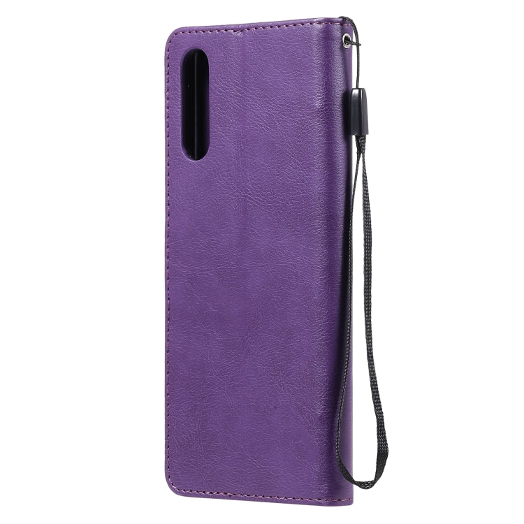 For Sony Xperia 10 III Solid Color Horizontal Flip Protective Leather Case with Holder & Card Slots & Wallet & Photo Frame & Lanyard