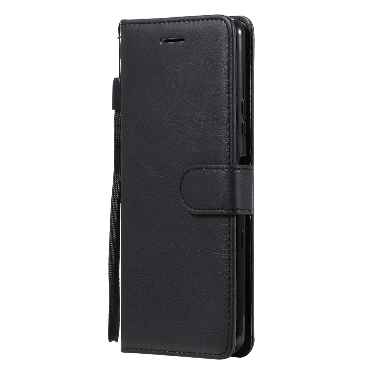 For Sony Xperia 10 III Solid Color Horizontal Flip Protective Leather Case with Holder & Card Slots & Wallet & Photo Frame & Lanyard