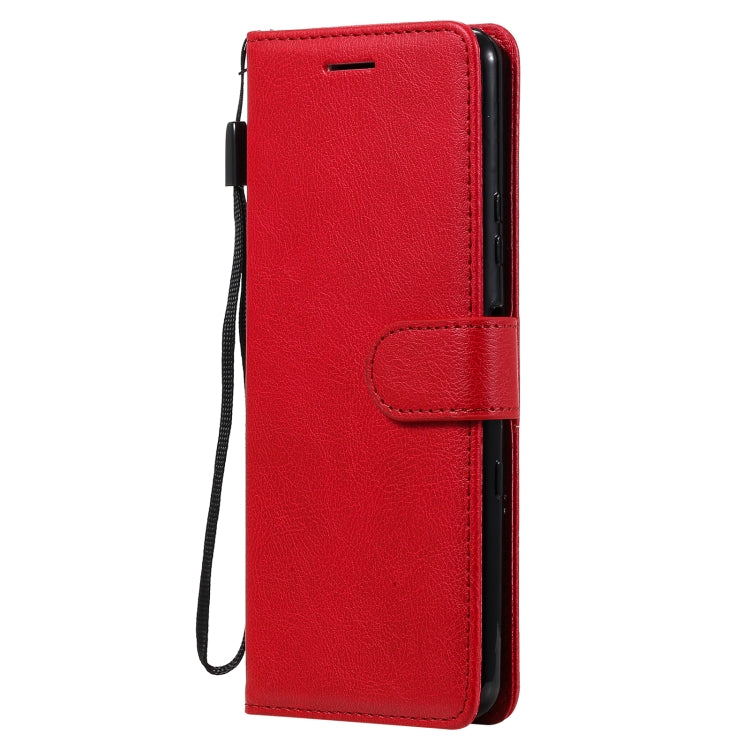 For Sony Xperia 10 III Solid Color Horizontal Flip Protective Leather Case with Holder & Card Slots & Wallet & Photo Frame & Lanyard