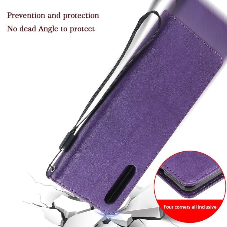 For Sony Xperia 10 III Solid Color Horizontal Flip Protective Leather Case with Holder & Card Slots & Wallet & Photo Frame & Lanyard