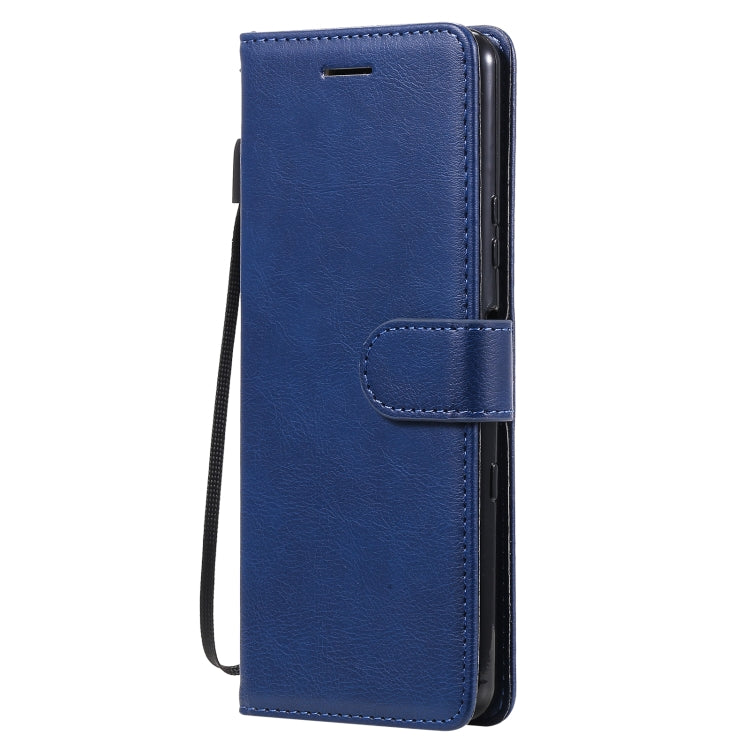 For Sony Xperia 10 III Solid Color Horizontal Flip Protective Leather Case with Holder & Card Slots & Wallet & Photo Frame & Lanyard