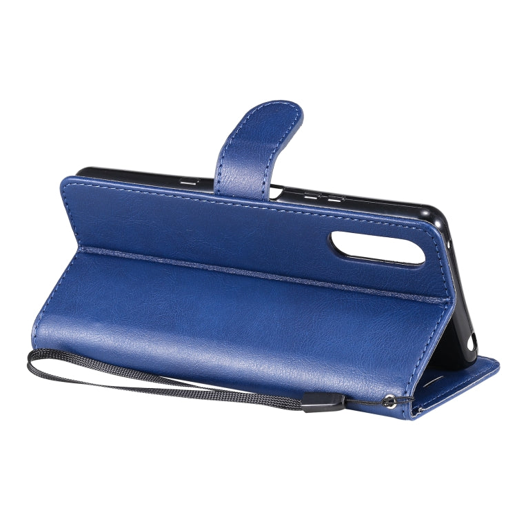For Sony Xperia 10 III Solid Color Horizontal Flip Protective Leather Case with Holder & Card Slots & Wallet & Photo Frame & Lanyard