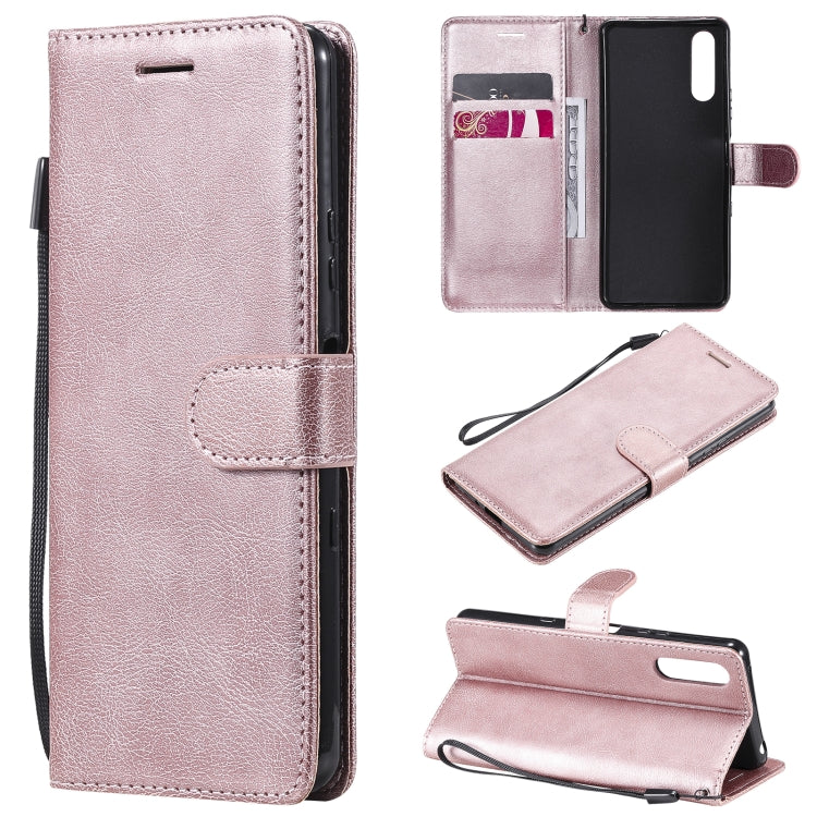 For Sony Xperia 10 III Solid Color Horizontal Flip Protective Leather Case with Holder & Card Slots & Wallet & Photo Frame & Lanyard