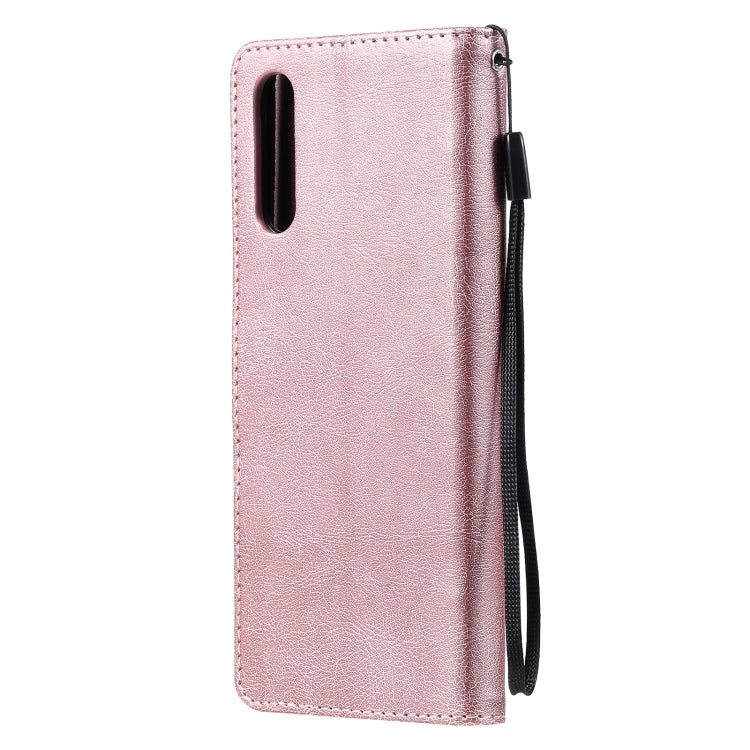 For Sony Xperia 10 III Solid Color Horizontal Flip Protective Leather Case with Holder & Card Slots & Wallet & Photo Frame & Lanyard