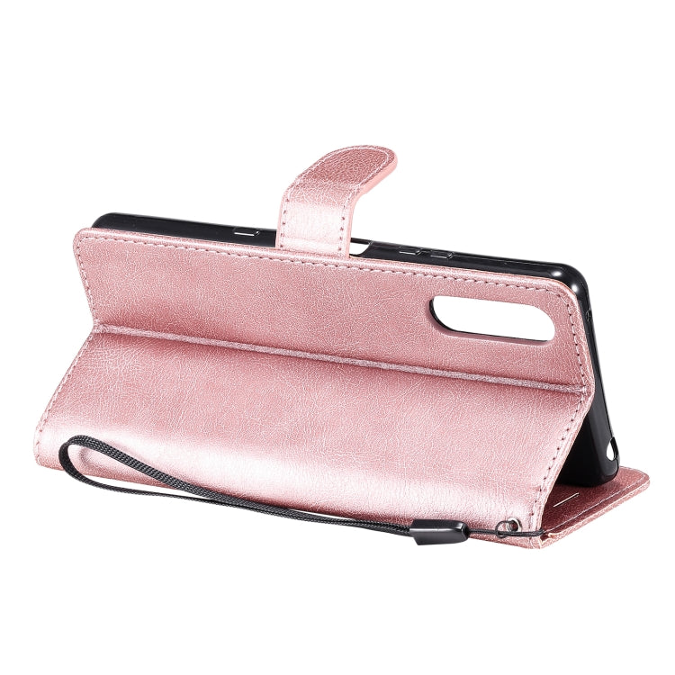 For Sony Xperia 10 III Solid Color Horizontal Flip Protective Leather Case with Holder & Card Slots & Wallet & Photo Frame & Lanyard