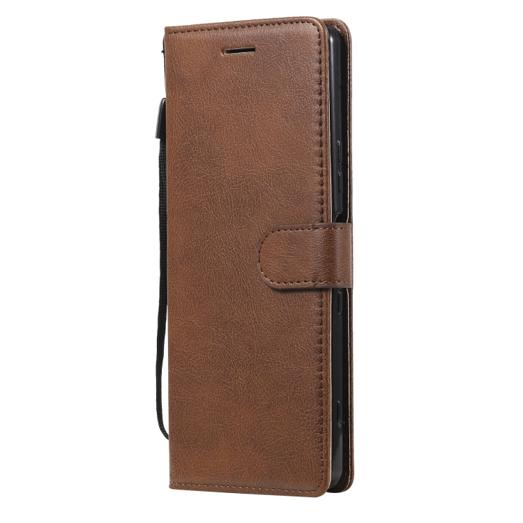 For Sony Xperia 1 III Solid Color Horizontal Flip Protective Leather Case with Holder & Card Slots & Wallet & Photo Frame & Lanyard
