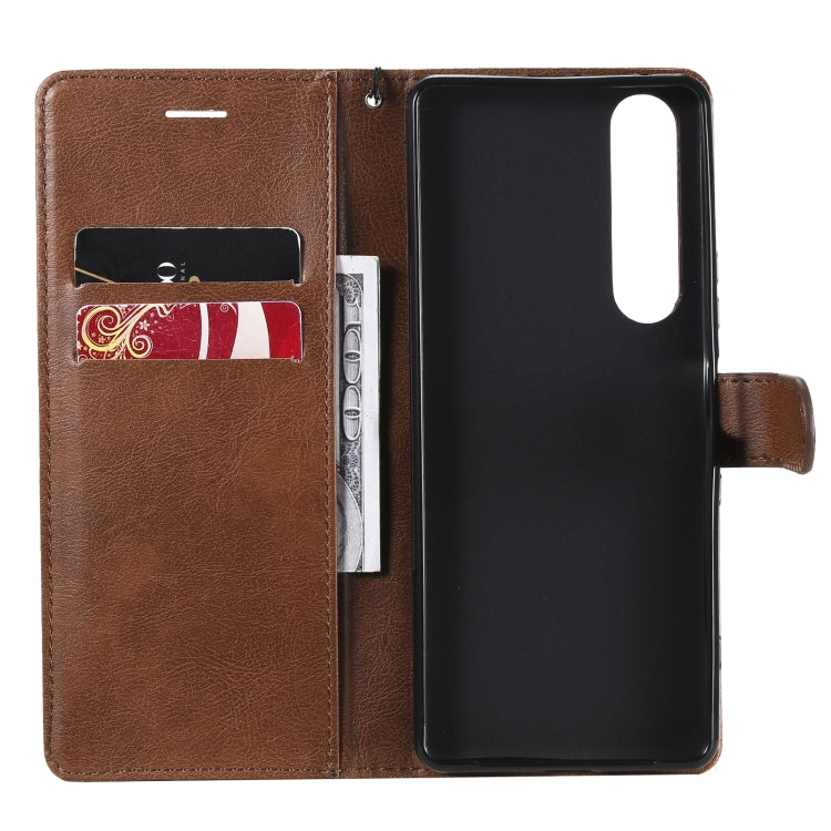For Sony Xperia 1 III Solid Color Horizontal Flip Protective Leather Case with Holder & Card Slots & Wallet & Photo Frame & Lanyard