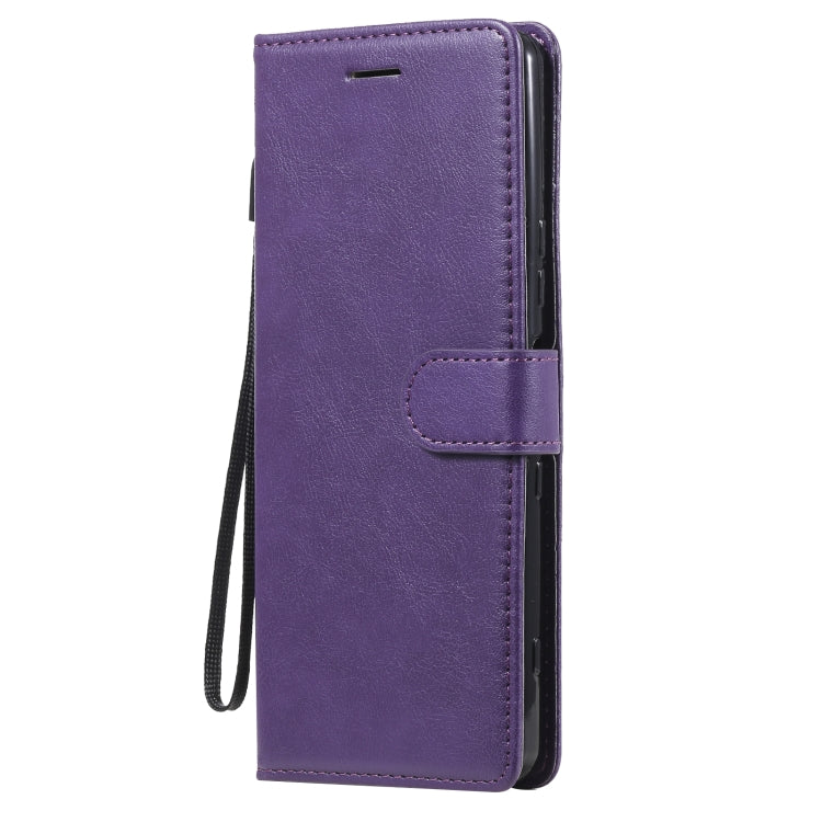 For Sony Xperia 1 III Solid Color Horizontal Flip Protective Leather Case with Holder & Card Slots & Wallet & Photo Frame & Lanyard