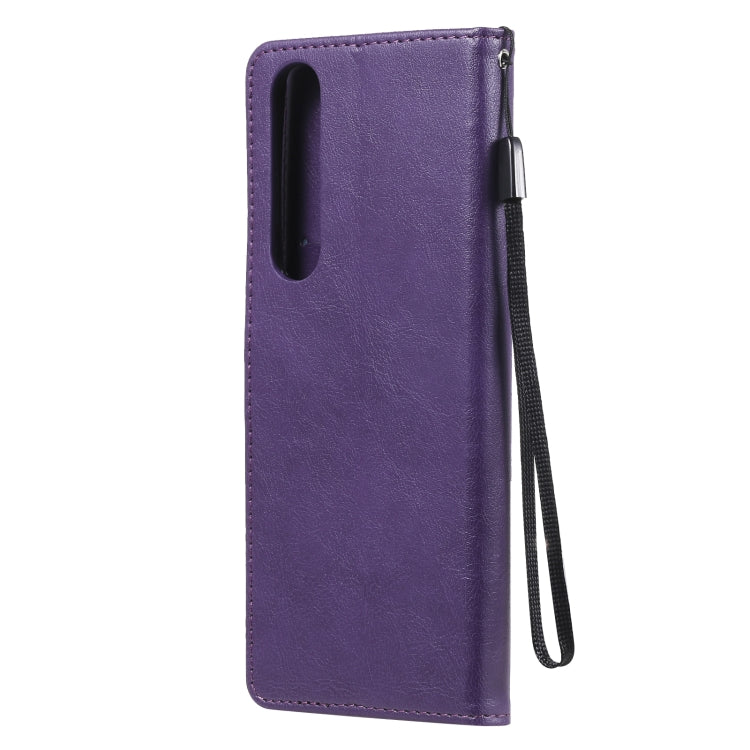 For Sony Xperia 1 III Solid Color Horizontal Flip Protective Leather Case with Holder & Card Slots & Wallet & Photo Frame & Lanyard