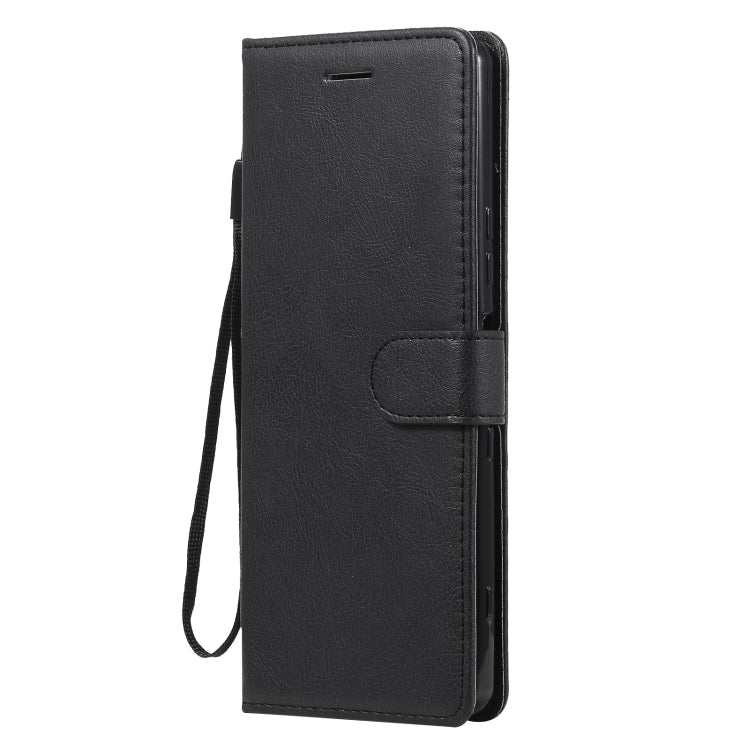For Sony Xperia 1 III Solid Color Horizontal Flip Protective Leather Case with Holder & Card Slots & Wallet & Photo Frame & Lanyard