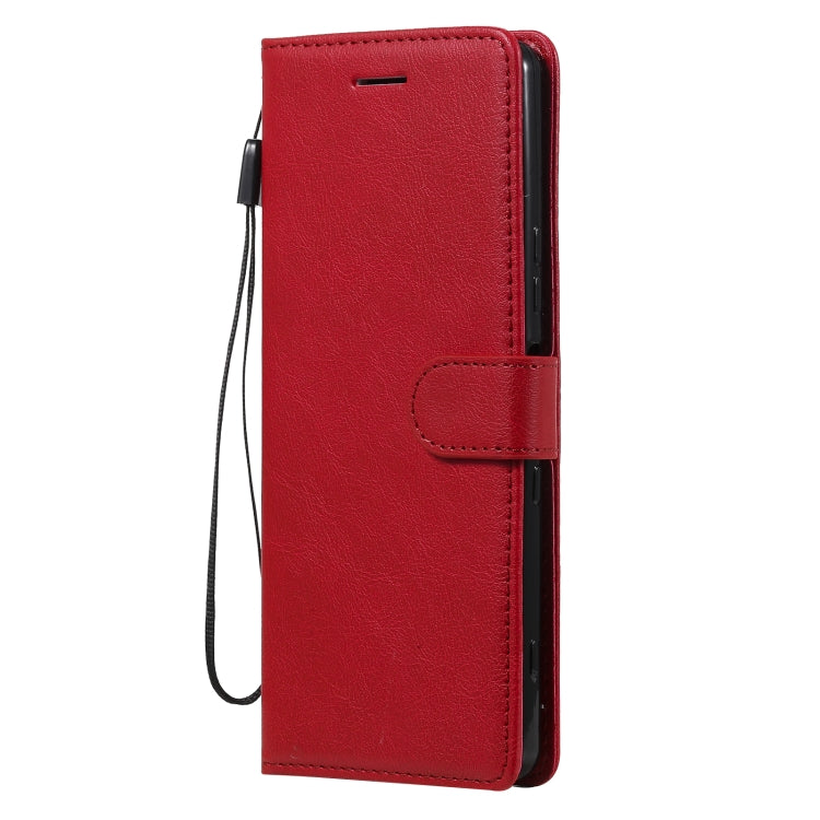 For Sony Xperia 1 III Solid Color Horizontal Flip Protective Leather Case with Holder & Card Slots & Wallet & Photo Frame & Lanyard