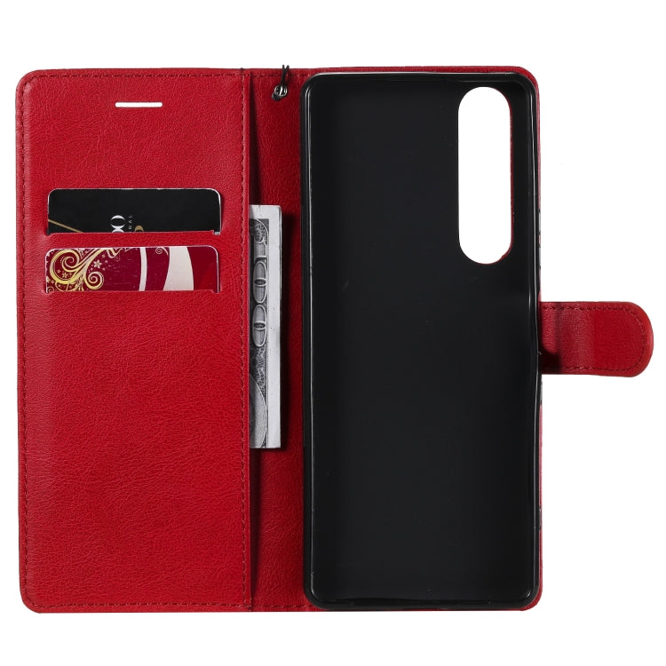 For Sony Xperia 1 III Solid Color Horizontal Flip Protective Leather Case with Holder & Card Slots & Wallet & Photo Frame & Lanyard