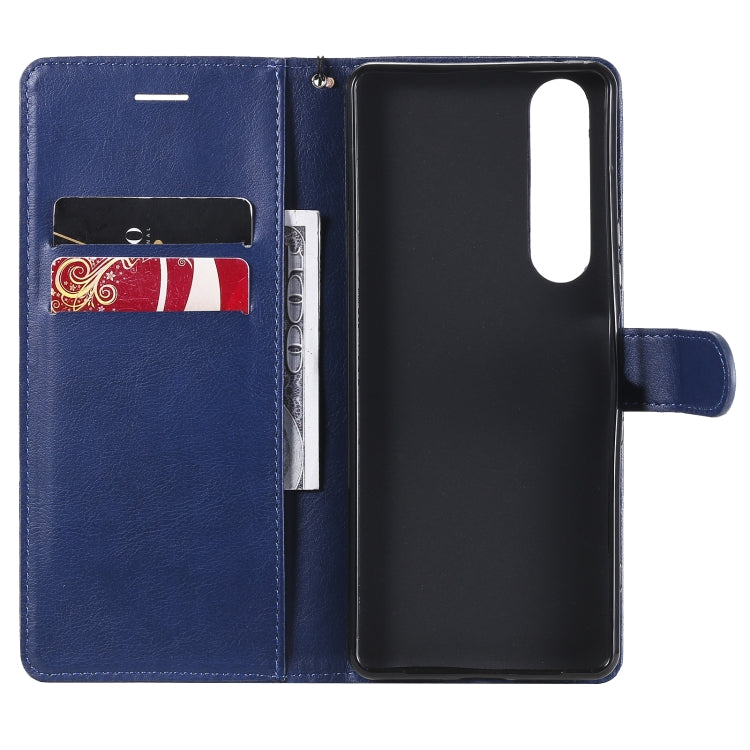 For Sony Xperia 1 III Solid Color Horizontal Flip Protective Leather Case with Holder & Card Slots & Wallet & Photo Frame & Lanyard