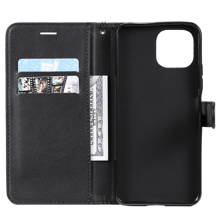 For Xiaomi Mi 11 Lite Solid Color Horizontal Flip Protective Leather Case with Holder & Card Slots & Wallet & Photo Frame & Lanyard
