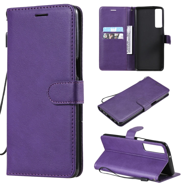 For LG Stylo 7 5G / 4G Solid Color Horizontal Flip Protective Leather Case with Holder & Card Slots & Wallet & Photo Frame & Lanyard