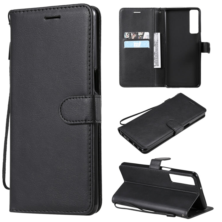 For LG Stylo 7 5G / 4G Solid Color Horizontal Flip Protective Leather Case with Holder & Card Slots & Wallet & Photo Frame & Lanyard