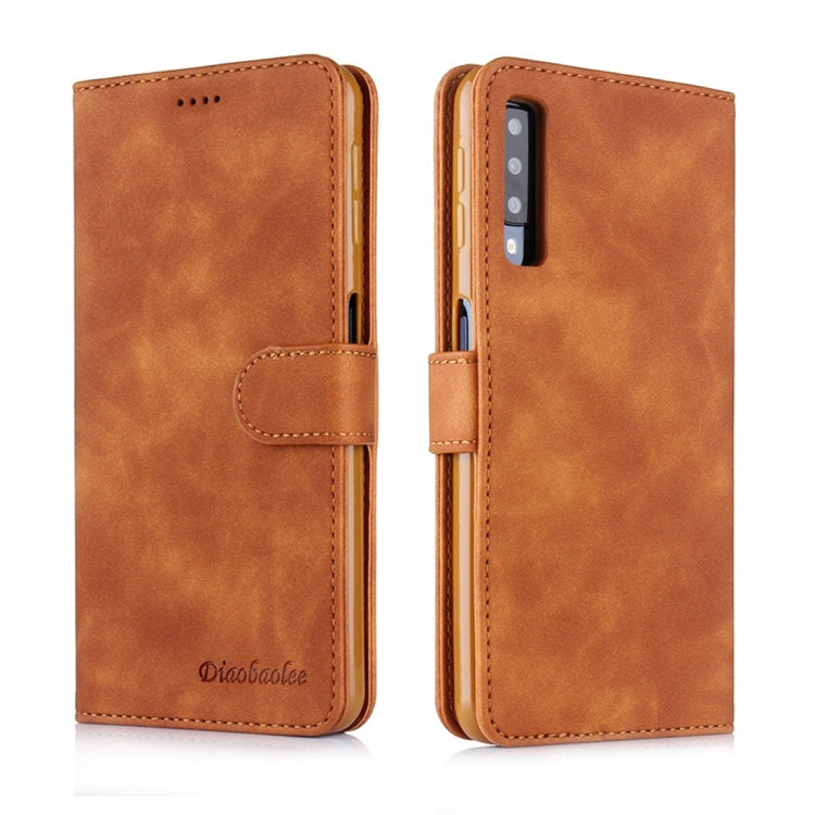 For Galaxy A7 (2018) Diaobaolee Pure Fresh Texture Horizontal Flip Leather Case, with Holder & Card Slot & Wallet & Photo Frame