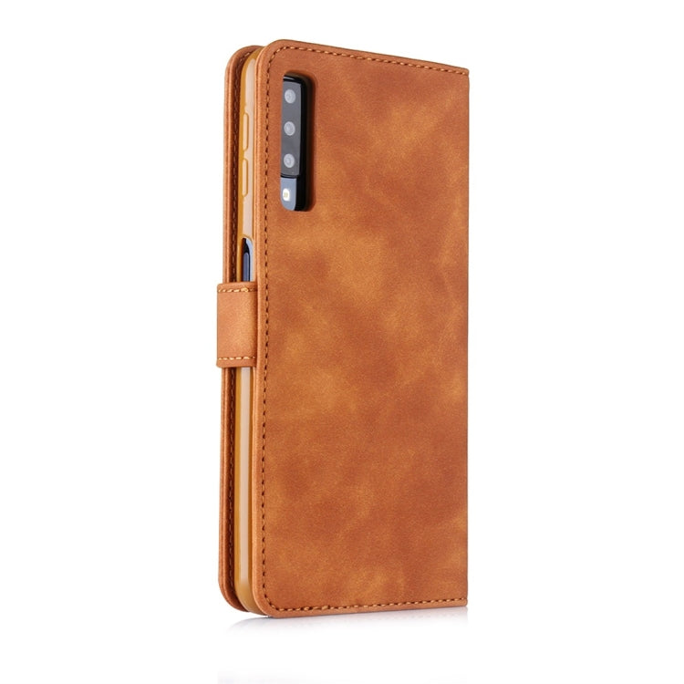 For Galaxy A7 (2018) Diaobaolee Pure Fresh Texture Horizontal Flip Leather Case, with Holder & Card Slot & Wallet & Photo Frame