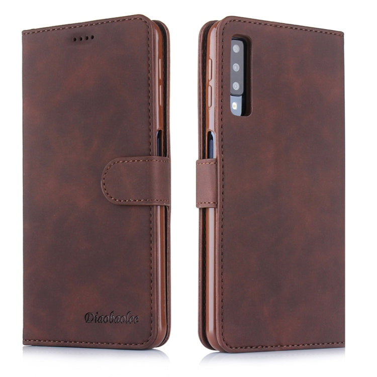For Galaxy A7 (2018) Diaobaolee Pure Fresh Texture Horizontal Flip Leather Case, with Holder & Card Slot & Wallet & Photo Frame