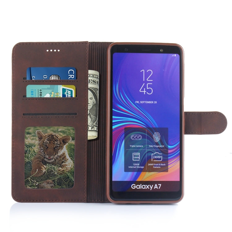For Galaxy A7 (2018) Diaobaolee Pure Fresh Texture Horizontal Flip Leather Case, with Holder & Card Slot & Wallet & Photo Frame