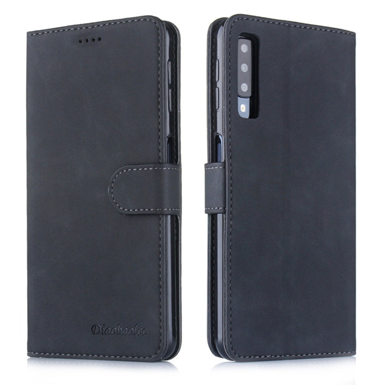 For Galaxy A7 (2018) Diaobaolee Pure Fresh Texture Horizontal Flip Leather Case, with Holder & Card Slot & Wallet & Photo Frame